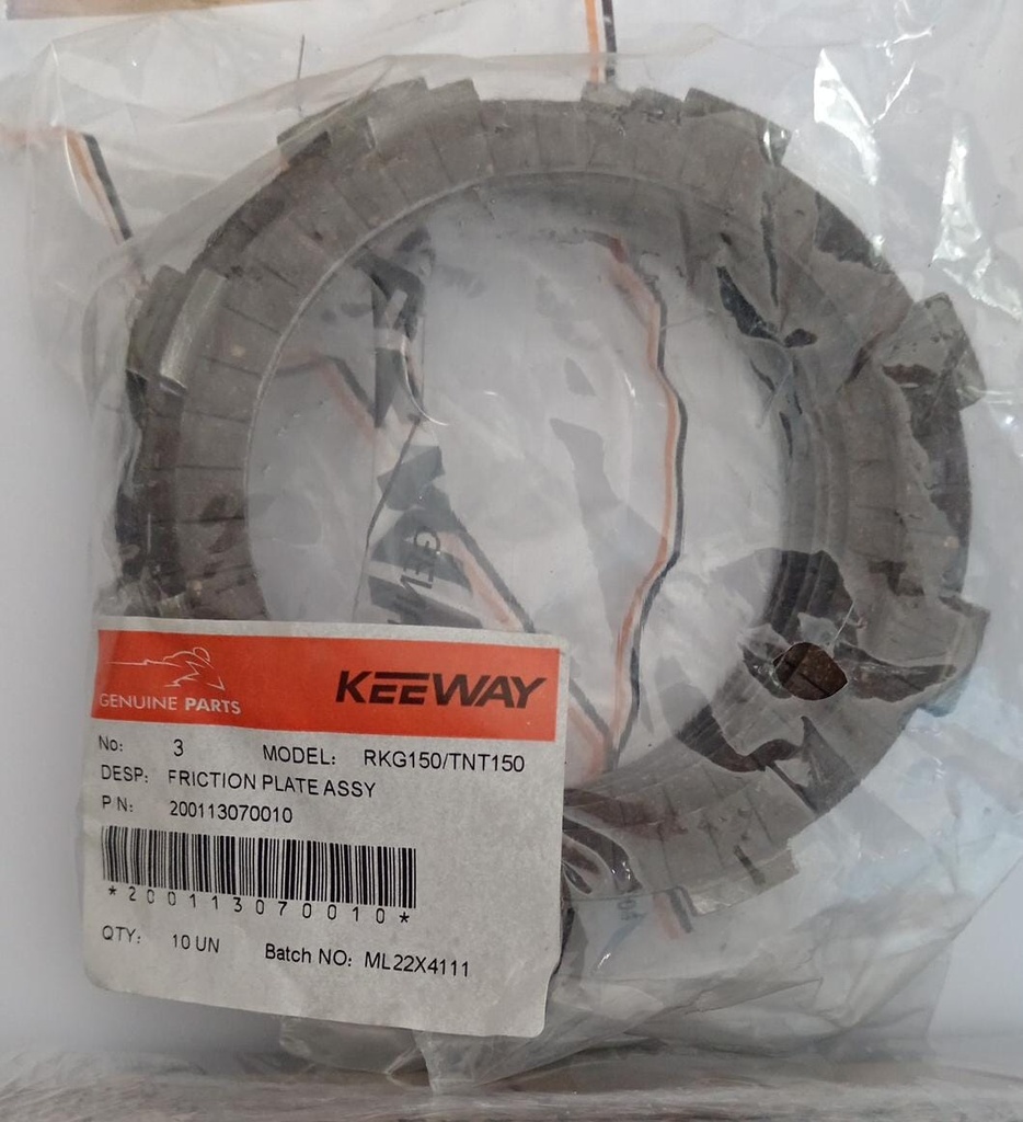 Kit de discos clutch TNT125, TNT135/TNT150